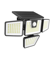 Faretto solare + sensore movimento WS138 led 750 lumen 6500K luce fredda 267x120mmx155mm IP44 lampione con pannello incorporato