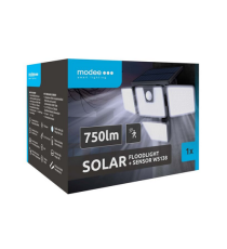 Faretto solare + sensore movimento WS138 led 750 lumen 6500K luce fredda 267x120mmx155mm IP44 lampione con pannello incorporato