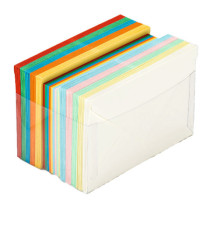 Scatola 100 cartoncini (200gr) + 100 buste (90gr) - arcobaleno - formato 9 - Favini