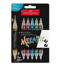Marcatori Shake&Paint - colori assoriti metallic - Faber-Castell - conf. 6 pz