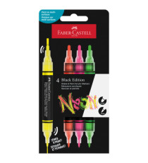 Marcatori Shake&Paint - colori assoriti neon - Faber-Castell - conf. 4 pz