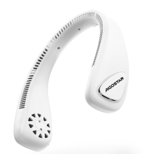 Ventilatore da collo 8 pollici 4W, bianco a 3 velocità, 1200mAh, Design a doppia turbina sinistra e destra, Ricarica USB Ventilatore da collo 8 pollici 4W, bianco a 3 velocità, 1200mAh, Design a doppia turbina sinistra e destra, Ricarica USB