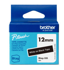Brother - Nastro -  Bianco/Nero - BTAG335 - 12mm x 4mt Brother - Nastro -  Bianco/Nero - BTAG335 - 12mm x 4mt