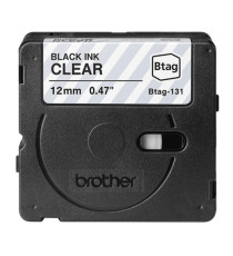 Brother - Nastro adesivo - Nero/Trasparente - 12mm x 4mt - BTAG131 Brother - Nastro adesivo - Nero/Trasparente - 12mm x 4mt - BTAG131