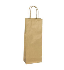 Portabottiglie BARBERA - maniglie cordino - 14 x 9 x 38 cm - carta biokraft - oro - Mainetti Bags - conf. 20 pezzi Portabottiglie BARBERA - maniglie cordino - 14 x 9 x 38 cm - carta biokraft - oro - Mainetti Bags - conf. 20 pezzi