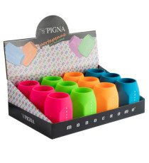 Portapenne Monocromo - 9,5 x 7,5 x 7 cm - silicone soft touch - colori fluo assortiti - Pigna Portapenne Monocromo - 9,5 x 7,5 x 7 cm - silicone soft touch - colori fluo assortiti - Pigna