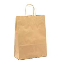 Shopper - maniglie cordino - 22 x 10 x 29 cm - carta biokraft - avana - Mainetti Bags - conf. 25 pezzi