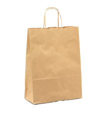 Shopper - maniglie cordino - 22 x 10 x 29 cm - carta biokraft - avana - Mainetti Bags - conf. 25 pezzi