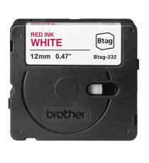 Brother - Nastro -  Rosso/Bianco - BTAG232 - 12mm x 4mt Brother - Nastro -  Rosso/Bianco - BTAG232 - 12mm x 4mt