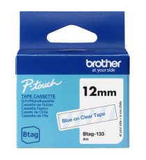 Brother - Nastro adesivo - Blu/Trasparente - 12mm x 4mt - BTAG133 Brother - Nastro adesivo - Blu/Trasparente - 12mm x 4mt - BTAG133
