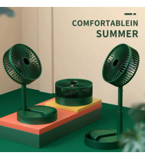Mini ventilatore USB portatile da tavolo 4,5W verde telescopico, regolazione dell'altezza, ricaricabile tramite micro Usb Mini ventilatore USB portatile da tavolo 4,5W verde telescopico, regolazione dell'altezza, ricaricabile tramite micro Usb