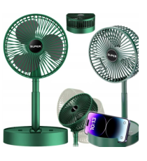 Mini ventilatore USB portatile da tavolo 4,5W verde telescopico, regolazione dell'altezza, ricaricabile tramite micro Usb Mini ventilatore USB portatile da tavolo 4,5W verde telescopico, regolazione dell'altezza, ricaricabile tramite micro Usb
