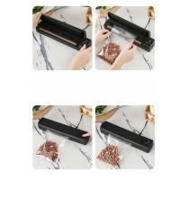 Macchina per sottovuoto automatica nera, funzione sigillatura e sottovuoto vacuum, pannello di controllo touch indicatore led Macchina per sottovuoto automatica nera, funzione sigillatura e sottovuoto vacuum, pannello di controllo touch indicatore led