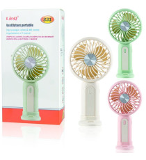 Mini ventilatore USB portatile Linq S31 silenzioso, batteria da 400mAh, base di appoggio, 3 velocità e durata fino a 150 minuti Mini ventilatore USB portatile Linq S31 silenzioso, batteria da 400mAh, base di appoggio, 3 velocità e durata fino a 150 minuti