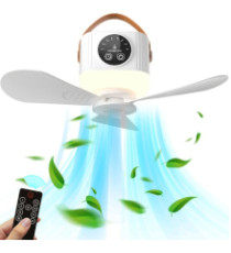 Ventilatore portatile da soffitto con telecomando, bianco, ricarica usb type-c, batteria 3600mAh, 3 pale e 4 velocità Ventilatore portatile da soffitto con telecomando, bianco, ricarica usb type-c, batteria 3600mAh, 3 pale e 4 velocità