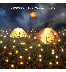 Luce solare da giardino, 6 lucciole led per ogni ramo, Confezione da 2 rami, impermeabili IP65, flessibili con pannello solare Luce solare da giardino, 6 lucciole led per ogni ramo, Confezione da 2 rami, impermeabili IP65, flessibili con pannello solare