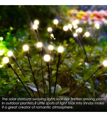 Luce solare da giardino, 6 lucciole led per ogni ramo, Confezione da 2 rami, impermeabili IP65, flessibili con pannello solare Luce solare da giardino, 6 lucciole led per ogni ramo, Confezione da 2 rami, impermeabili IP65, flessibili con pannello solare