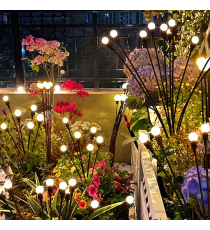 Luce solare da giardino, 6 lucciole led per ogni ramo, Confezione da 2 rami, impermeabili IP65, flessibili con pannello solare Luce solare da giardino, 6 lucciole led per ogni ramo, Confezione da 2 rami, impermeabili IP65, flessibili con pannello solare