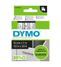Nastro D1 standard 450100 - 12 mm x 7 mt - PL - nero/trasparente - Dymo Nastro D1 standard 450100 - 12 mm x 7 mt - PL - nero/trasparente - Dymo