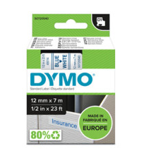 Nastro D1 standard 450140 - 12 mm x 7 mt - PL - blu/bianco - Dymo Nastro D1 standard 450140 - 12 mm x 7 mt - PL - blu/bianco - Dymo
