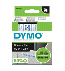 Nastro D1 standard 450140 - 12 mm x 7 mt - PL - blu/bianco - Dymo Nastro D1 standard 450140 - 12 mm x 7 mt - PL - blu/bianco - Dymo