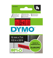 Nastro D1 standard 450170 - 12 mm x 7 mt - PL - nero/rosso - Dymo Nastro D1 standard 450170 - 12 mm x 7 mt - PL - nero/rosso - Dymo