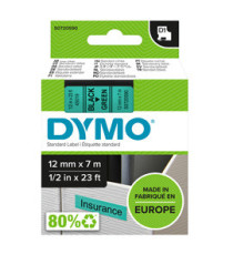 Nastro D1 standard 450190 - 12 mm x 7 mt - PL - nero/verde - Dymo Nastro D1 standard 450190 - 12 mm x 7 mt - PL - nero/verde - Dymo