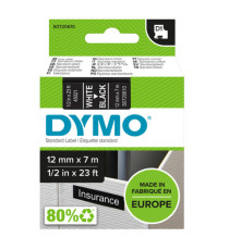 Nastro D1 standard 450210 - 12 mm x 7 mt - PL - bianco/nero - Dymo Nastro D1 standard 450210 - 12 mm x 7 mt - PL - bianco/nero - Dymo