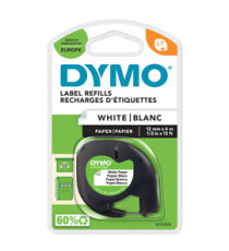 Nastro Letratag  912000 - 12 mm x 4 mt -carta -  bianco - Dymo Nastro Letratag  912000 - 12 mm x 4 mt -carta -  bianco - Dymo