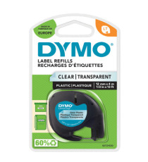 Nastro Letratag 122670 - 12 mm x 4mt - plastica - trasparente - Dymo Nastro Letratag 122670 - 12 mm x 4mt - plastica - trasparente - Dymo