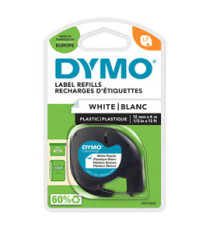 Nastro Letratag 912010 - 12 mm x 4 mt - plastica - bianco - Dymo