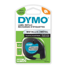 Nastro Letratag 912080 - 12 mm x 4 mt - metallo - argento - Dymo Nastro Letratag 912080 - 12 mm x 4 mt - metallo - argento - Dymo