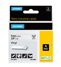 Nastro Rhino 18443 - 9 mm x 5,5 mt - vinile - permanente - nero/bianco - Dymo Nastro Rhino 18443 - 9 mm x 5,5 mt - vinile - permanente - nero/bianco - Dymo