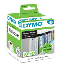 Rotolo 110 etichette LW 990190 - 59 x 190 mm - carta - registratore grande  - bianco - Dymo Rotolo 110 etichette LW 990190 - 59 x 190 mm - carta - registratore grande  - bianco - Dymo