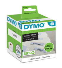 Rotolo 220 etichette LW 990170 - 12 x 50 mm - carta - cartelle sospese - bianco - Dymo Rotolo 220 etichette LW 990170 - 12 x 50 mm - carta - cartelle sospese - bianco - Dymo