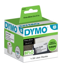 Rotolo 300 etichette LW S0929100 - 51 x 89 mm - carta - non adesiva - per badge - bianco - Dymo Rotolo 300 etichette LW S0929100 - 51 x 89 mm - carta - non adesiva - per badge - bianco - Dymo
