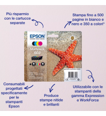 Multipack Epson T603XL BK-C-M-Y C13T03A64010 cartuccia originale per Epson per XP-2100,3100,WF-2810,2830,2835