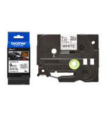 Brother - Nastro laminato flessibile - Nero / Bianco - TZEFX221 - 9mm x 8mt Brother - Nastro laminato flessibile - Nero / Bianco - TZEFX221 - 9mm x 8mt