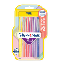 Pennarello Flair Nylon - punta feltro - 1,10mm - colori assortiti Pastel - Papermate - conf. 6 pezzi