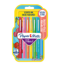 Pennarello Flair Nylon - punta feltro - 1,10mm - colori assortiti Scented - Papermate - conf. 6 pezzi Pennarello Flair Nylon - punta feltro - 1,10mm - colori assortiti Scented - Papermate - conf. 6 pezzi