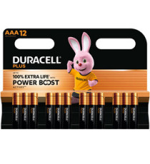 Pila ministilo AAA - 1,5V - Plus Powerboost - MN2400 - Duracell - blister 12 pezzi Pila ministilo AAA - 1,5V - Plus Powerboost - MN2400 - Duracell - blister 12 pezzi