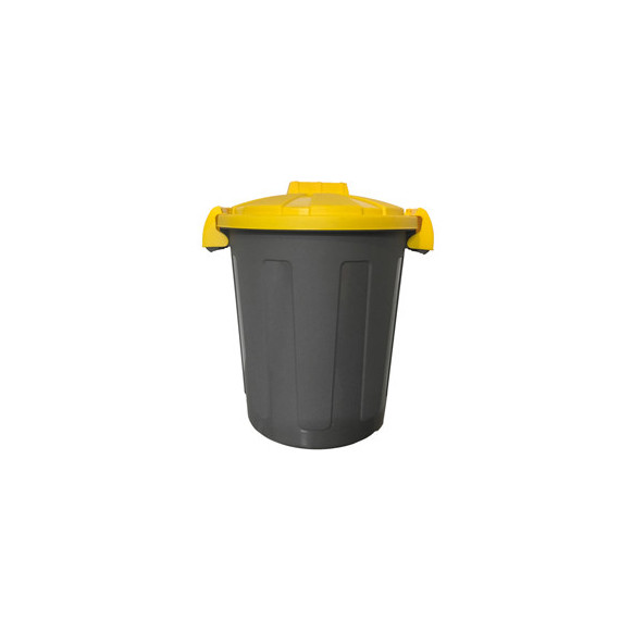 Contenitore portarifiuti Dusty - diametro 36 cm - altezza 45 cm - 25 L - coperchio giallo - Mobil Plastic Contenitore portarifiuti Dusty - diametro 36 cm - altezza 45 cm - 25 L - coperchio giallo - Mobil Plastic