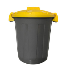 Contenitore portarifiuti Dusty - diametro 36 cm - altezza 45 cm - 25 L - coperchio giallo - Mobil Plastic Contenitore portarifiuti Dusty - diametro 36 cm - altezza 45 cm - 25 L - coperchio giallo - Mobil Plastic
