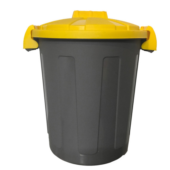Contenitore portarifiuti Dusty - diametro 36 cm - altezza 45 cm - 25 L - coperchio giallo - Mobil Plastic Contenitore portarifiuti Dusty - diametro 36 cm - altezza 45 cm - 25 L - coperchio giallo - Mobil Plastic