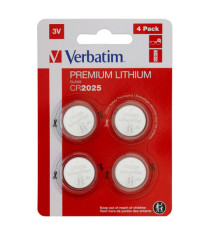 Micropile CR2025 - 3V - a pastiglia - litio - Verbatim - blister 4 pezzi Micropile CR2025 - 3V - a pastiglia - litio - Verbatim - blister 4 pezzi