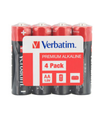 Pila stilo AA - 1,5V - alcaline - 49501 - Verbatim  - conf 4 pezzi Pila stilo AA - 1,5V - alcaline - 49501 - Verbatim  - conf 4 pezzi