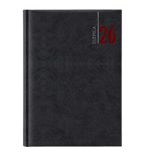 Agenda giornaliera 2026 - copertina in carta imbottita - 14,5 x 20,5 cm - nero Agenda giornaliera 2026 - copertina in carta imbottita - 14,5 x 20,5 cm - nero