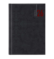 Agenda giornaliera 2026 - copertina in carta imbottita - 14,5 x 20,5 cm - nero Agenda giornaliera 2026 - copertina in carta imbottita - 14,5 x 20,5 cm - nero