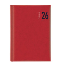 Agenda giornaliera 2026 - copertina in carta imbottita - 14,5 x 20,5 cm - rosso Agenda giornaliera 2026 - copertina in carta imbottita - 14,5 x 20,5 cm - rosso