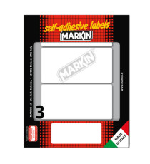 Etichette adesive - in carta - permanenti - 100 x 46 mm - 3 et/fg - 10 fogli - bianco - Markin